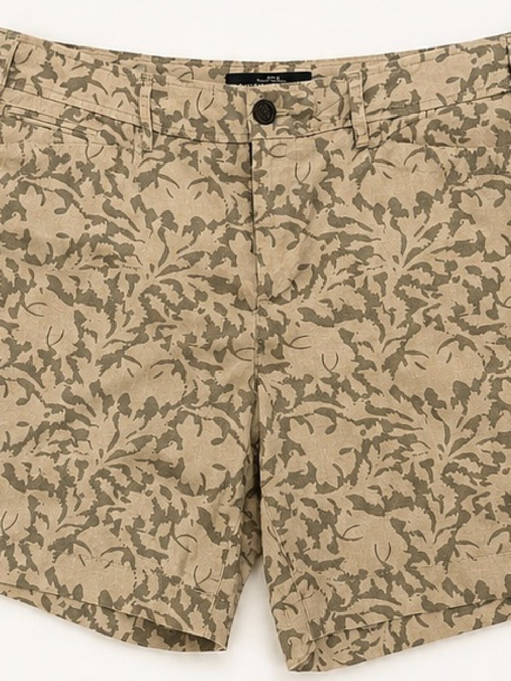 Lauren Jeans Co. Ralph Lauren Women's Print Chino Shorts Size 10 Beige/Taupe